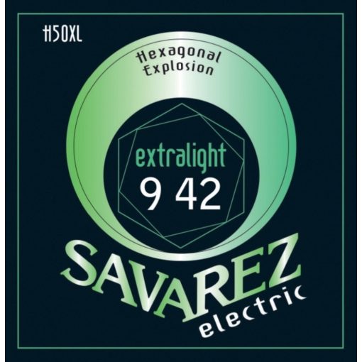 Savarez elektromos gitárhúrok Hexagonal Explosion Nickel Ex-Light .009-.042