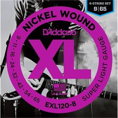 D'Addario EXL120-8 elektromos gtárhúr készlet 9-65